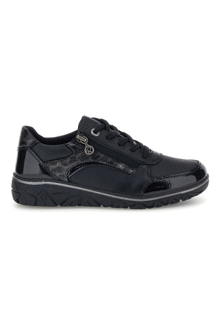 Sneakers nere con inserti in effetto vernice zip e pianta larga Relife 1298068872680101F