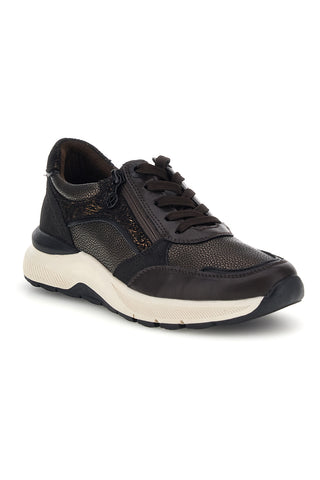Sneakers Marroni con inserto laminato zip e sottopiede in pelle Relife 68872580711