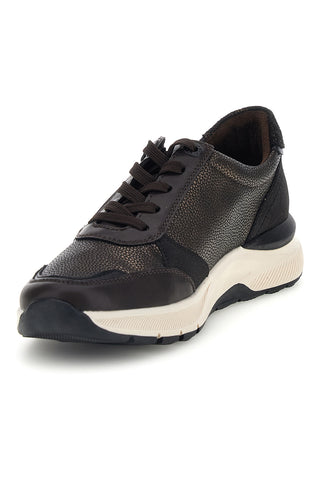 Sneakers Marroni con inserto laminato zip e sottopiede in pelle Relife 68872580711