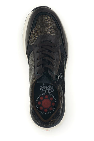 Sneakers Marroni con inserto laminato zip e sottopiede in pelle Relife 68872580711
