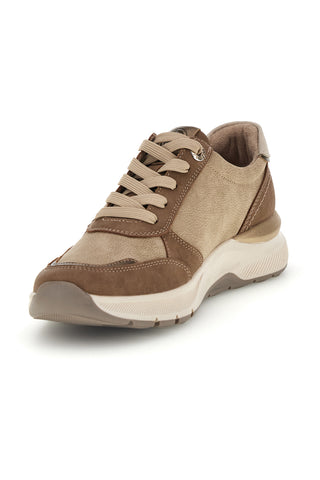 Sneakers tortora con inserto in fantasia pitonata zip e sottopiede in pelle Relife 68872580711