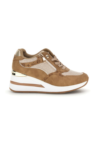 Beigefarbene Sneaker mit erhöhtem Absatz von Laura Biagiotti 9840