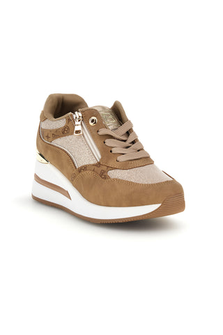 Beigefarbene Sneaker mit erhöhtem Absatz von Laura Biagiotti 9840