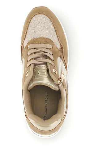 Beigefarbene Sneaker mit erhöhtem Absatz von Laura Biagiotti 9840