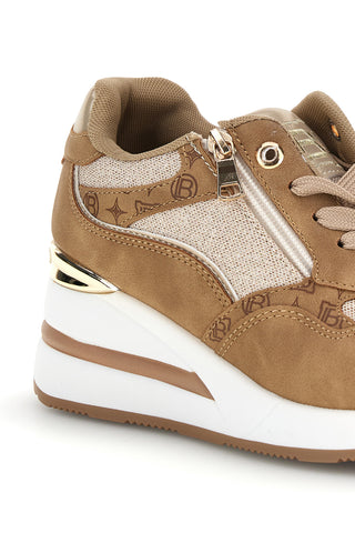 Beigefarbene Sneaker mit erhöhtem Absatz von Laura Biagiotti 9840