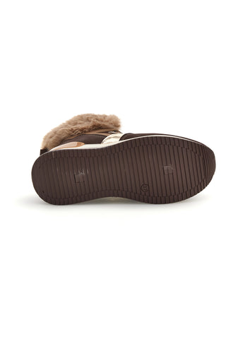 Braune High-Top-Sneaker mit Pelzdetail von Laura Biagiotti 9858
