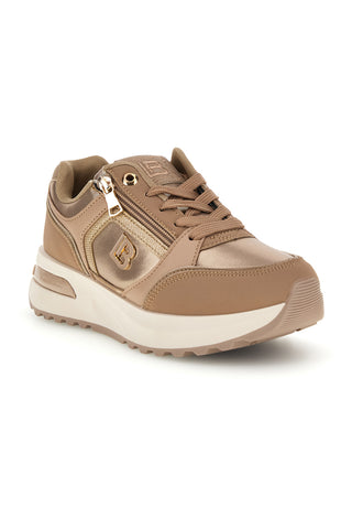 Kamelbraune Sneaker mit Plateausohle von Laura Biagiotti, Modell 9813