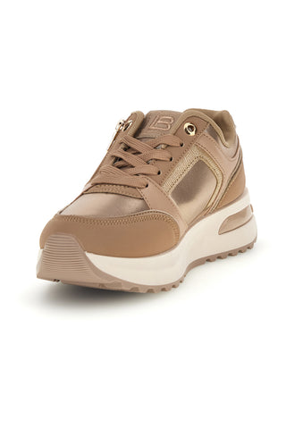 Kamelbraune Sneaker mit Plateausohle von Laura Biagiotti, Modell 9813