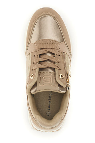 Kamelbraune Sneaker mit Plateausohle von Laura Biagiotti, Modell 9813