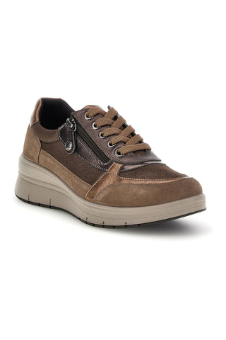Scarpe marroni con inserti in pelle e lacci Imac 205710715217