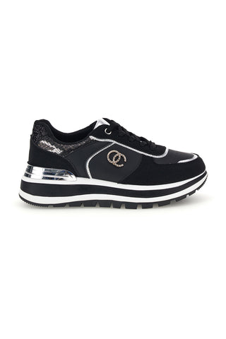Scarpe nere con dettagli laminati First lady GB2018