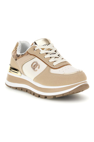 Scarpe beige con dettagli laminati First lady GB2018