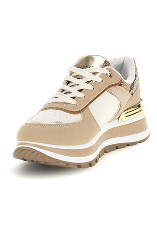 Scarpe beige con dettagli laminati First lady GB2018