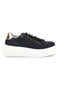 Schwarze Plateau-Schuhe mit goldenen Details „First Lady“ GB2019