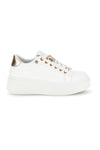 Scarpe bianche platform con dettagli dorati First lady GB2019