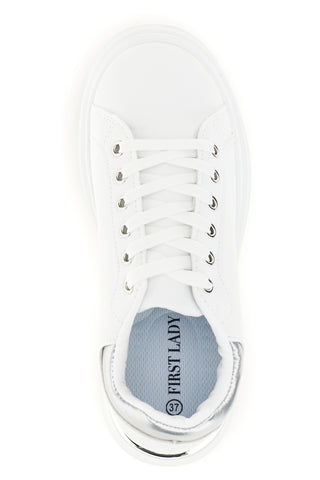 Scarpe bianche con dettagli argentati First lady GB2022