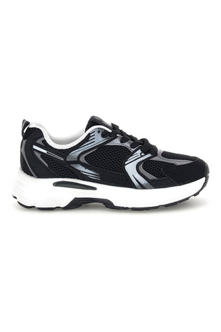 Schwarze Sneaker mit silbernen Einsätzen und dämpfender Sohle von Mariella Burani 52590C1811