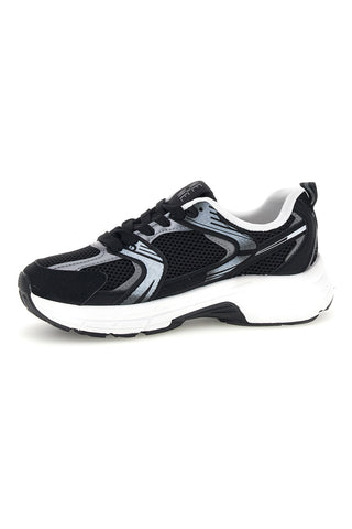 Schwarze Sneaker mit silbernen Einsätzen und dämpfender Sohle von Mariella Burani 52590C1811