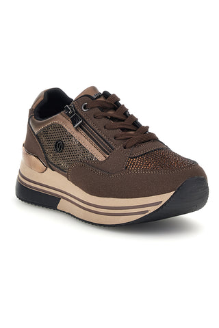 Braune Sneaker mit erhöhter Sohle Inblu 508 IN