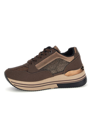 Braune Sneaker mit erhöhter Sohle Inblu 508 IN