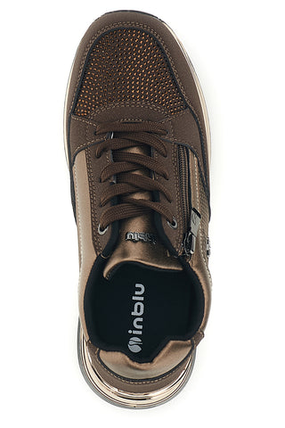 Braune Sneaker mit erhöhter Sohle Inblu 508 IN