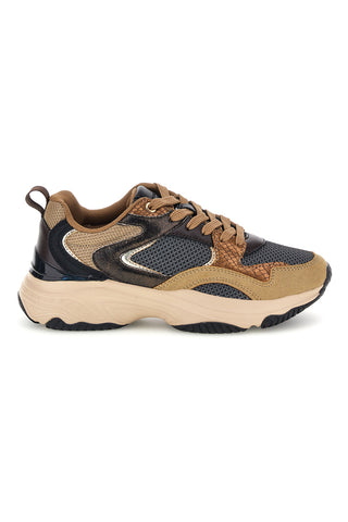 Sneakers beige con inserti in mesh e suola chunky Pittarello capsule 8W25926