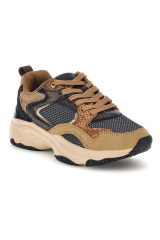 Sneakers beige con inserti in mesh e suola chunky Pittarello capsule 8W25926
