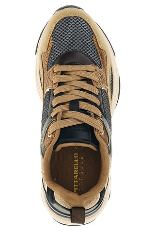 Sneakers beige con inserti in mesh e suola chunky Pittarello capsule 8W25926