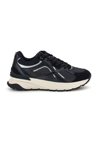 Schwarze Sneaker aus Mesh mit silbernen Einsätzen – Pittarello Capsule 8W25210