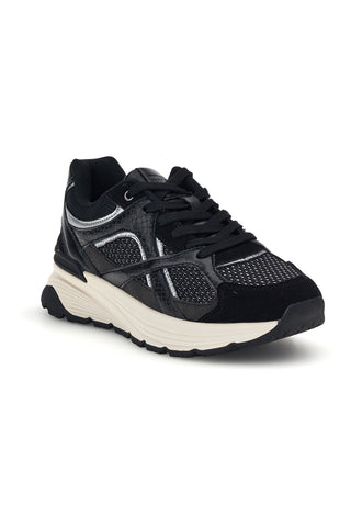 Schwarze Sneaker aus Mesh mit silbernen Einsätzen – Pittarello Capsule 8W25210
