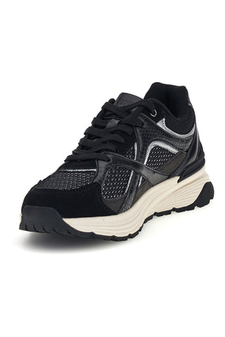 Schwarze Sneaker aus Mesh mit silbernen Einsätzen – Pittarello Capsule 8W25210