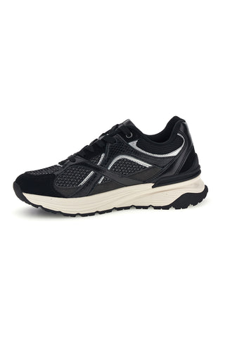 Schwarze Sneaker aus Mesh mit silbernen Einsätzen – Pittarello Capsule 8W25210