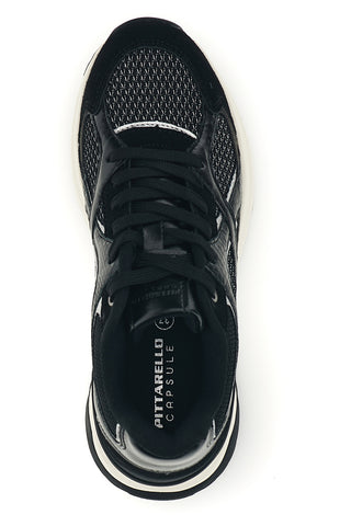 Schwarze Sneaker aus Mesh mit silbernen Einsätzen – Pittarello Capsule 8W25210