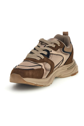 Braune Sneaker aus Mesh mit Einsätzen in Metallic-Optik von Pittarello Capsule 8W25587