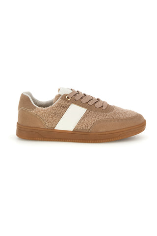 Sneakers taupe effetto teddy con banda bianca The first BK26WTZ8