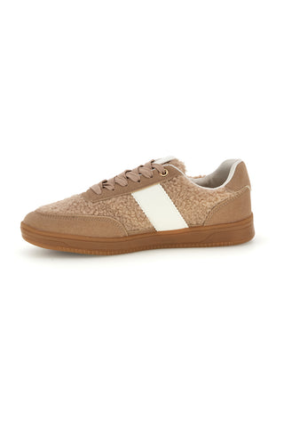 Sneakers taupe effetto teddy con banda bianca The first BK26WTZ8