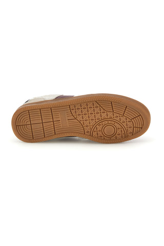 Sneakers panna effetto teddy con banda bordeaux The first BK26WTZ8