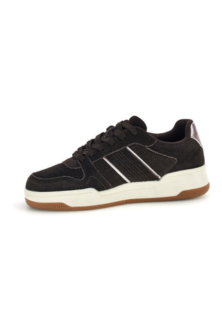Braune Sneaker in Wildlederoptik mit metallischen Akzenten – Pittarello Capsule TW26W2519605