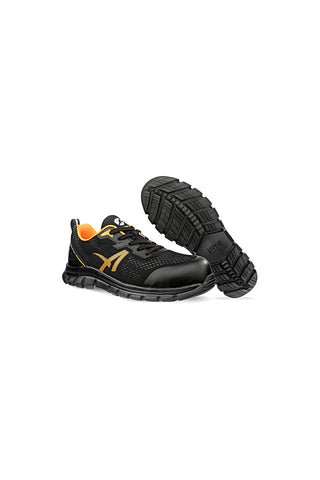 Albatros Levitate Orange Low S1PS Leichte schwarze Sicherheitsschuhe