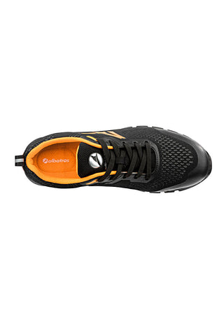 Albatros Levitate Orange Low S1PS Leichte schwarze Sicherheitsschuhe