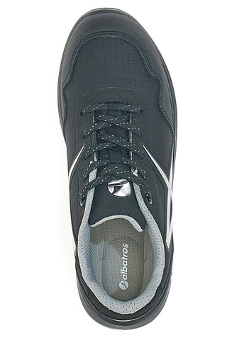 Albatros DRIFTER LOW S1P schwarze Sicherheitsschuhe mit Fiberglas-Zehenkappe