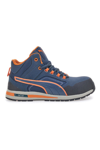 Puma Safety Crosstwist Mid Blue and Orange S3 Sicherheitsschuhe