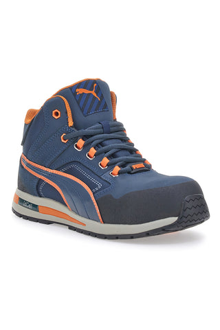 Puma Safety Crosstwist Mid Blue and Orange S3 Sicherheitsschuhe