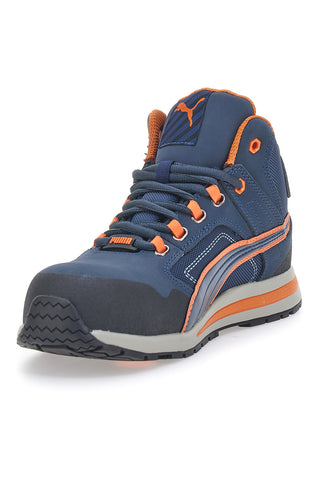 Puma Safety Crosstwist Mid Blue and Orange S3 Sicherheitsschuhe
