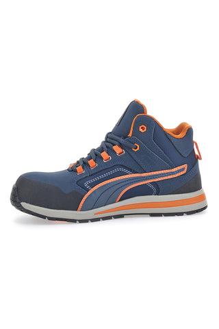 Puma Safety Crosstwist Mid Blue and Orange S3 Sicherheitsschuhe