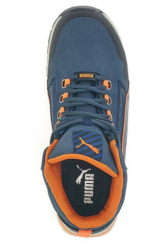 Puma Safety Crosstwist Mid Blue and Orange S3 Sicherheitsschuhe