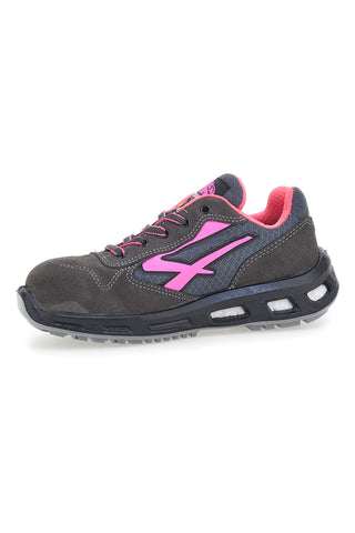 U.Power Verok ESD S1PS SR Atmungsaktive niedrige Sicherheitsschuhe in Grau und Rosa