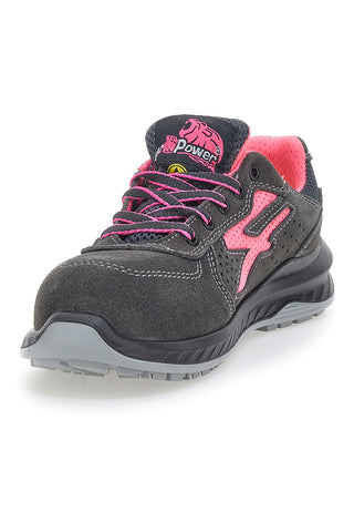 U.Power Tokyo ESD S1PS SR Atmungsaktive Sicherheitsschuhe in Grau und Rosa