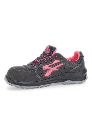 U.Power Tokyo ESD S1PS SR Atmungsaktive Sicherheitsschuhe in Grau und Rosa
