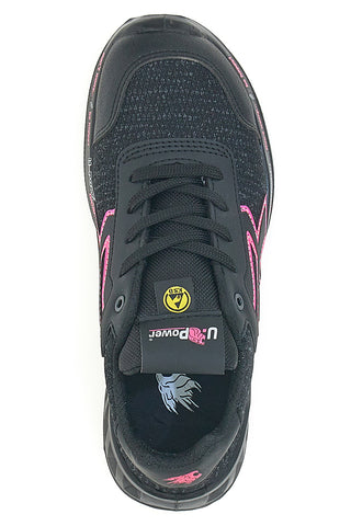 U.Power Michelle ESD S1PS SR Leichte Sicherheitsschuhe in Schwarz und Pink